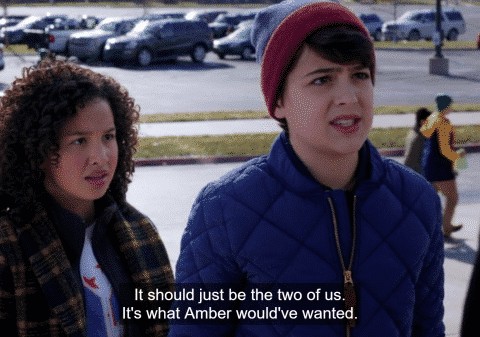 Cyrus (Joshua Rush) noting how he and Jonah should go to the sports event alone. It would be what Amber would have wanted.