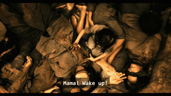 First They Killed My Father - A child trying to wake up their parent who is within a pile of dead bodies.