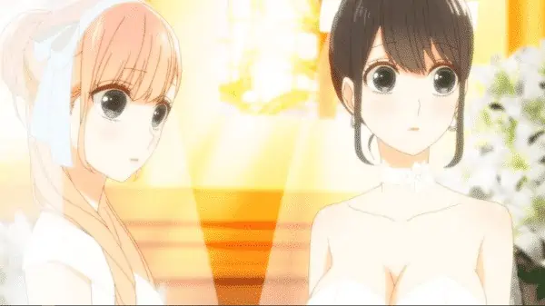 Koi to Uso (Love and Lies) Season 1 Episode 12 Love and Lies [Series Finale] - The girls in their bridal dresses for a photoshoot