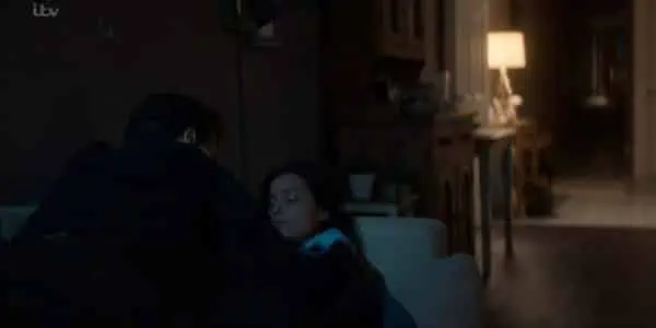 Andrew checking to make sure Vanessa is knocked out before he rapes her.