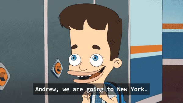 Nick telling Andrew that they are going to New York