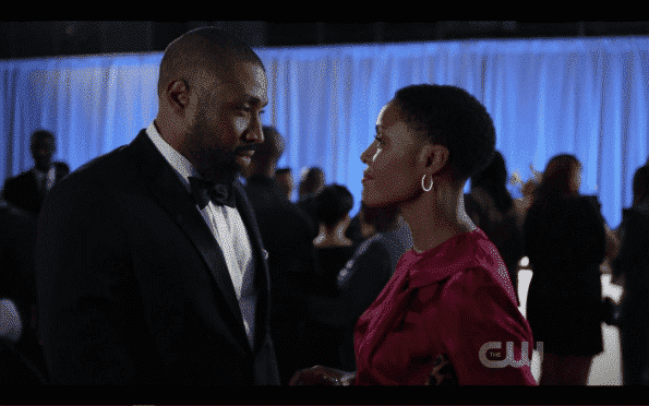 Jefferson (Cress Williams) and Lynn (Christine Adams) on Black Lightning