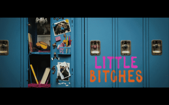 An alternative title card to the movie Little Bitches