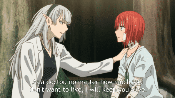 Dr. Shannon telling Chise, even if you don't want to live, that as a doctor, she'll keep you alive.