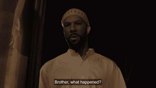 Common on the Chi, asking a shot Ronnie, "What happened?"