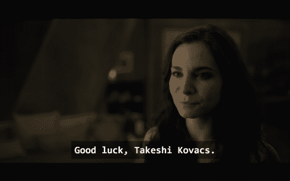 Kristin wishing Takeshi goodluck.