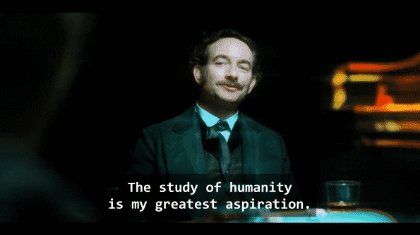 Chris Conner as Poe talking about how his greatest aspiration is the study of humanity.