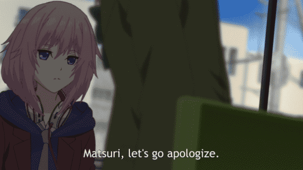 Yuzu telling Matsuri that she is going to apologize for what she did to Mei.