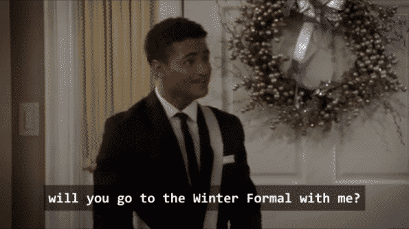 Ryan asking Katie to the winter formal.