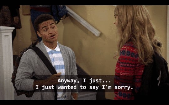 Ryan apologizing for the way he asked Katie to the winter formal.