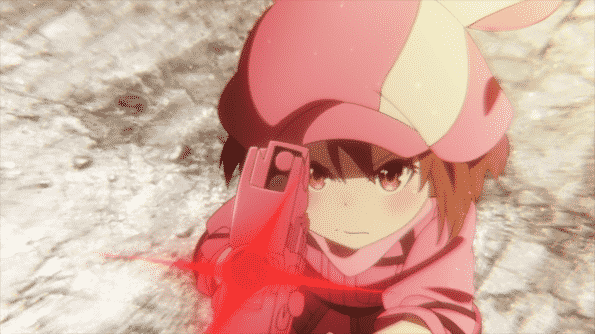 Llenn as she aims at an opponent.