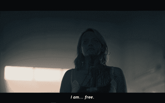 June saying, "I am free."