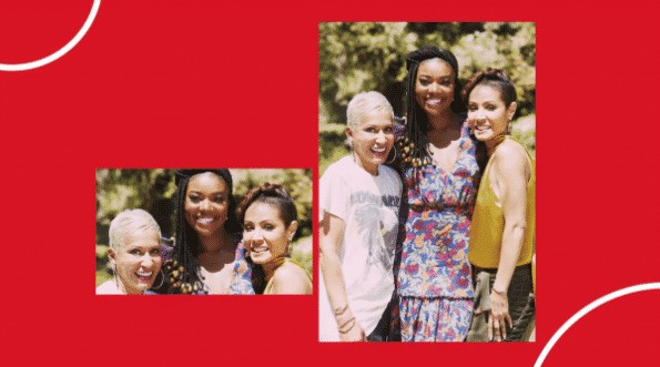 Adrienne Banfield-Jones, Gabrielle Union, and Jada Pinkett-Smith taking a picture together.