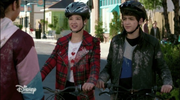 Andi and Cyrus talking to Buffy as they realize they stole random people's bikes.