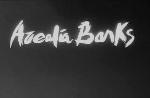 Azealia Banks' name on a screen.
