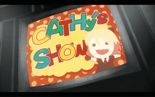 The title card for Cathy's torture show.