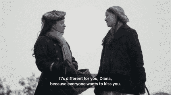 Anne explaining how life is different between her and Diana.