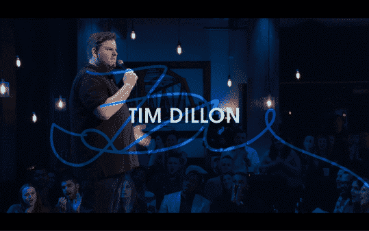 Tim Dillon's title card for The Comedy Lineup - Part 1