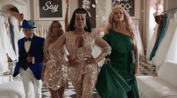 Desna, and her crew, in the wedding attire they want to wear.