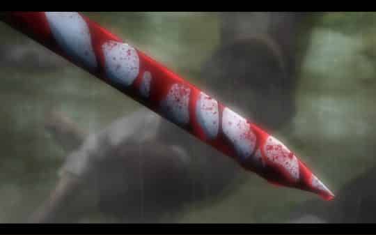 A bloody blade.