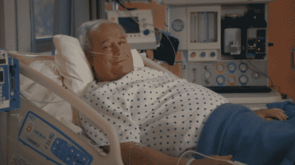 Bob Sr. in a hospital bed.