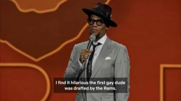 Hughley making a Michael Sam joke.