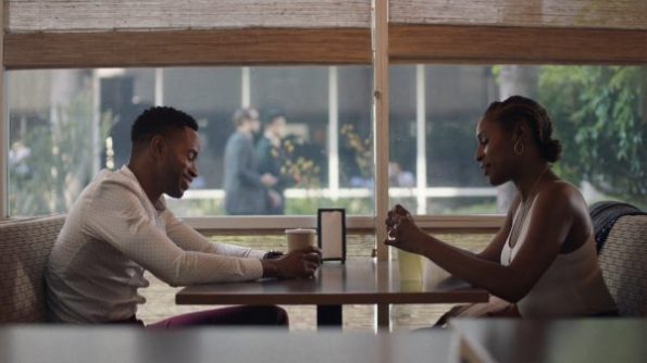 Issa and Lawrence having lunch together.