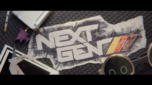 Early movie title card for Next Gen