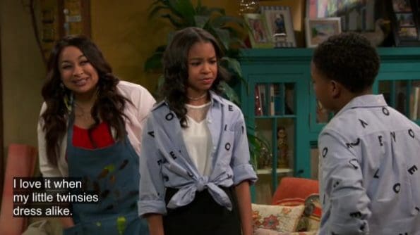 Raven finding her twins wearing the same thing cute.
