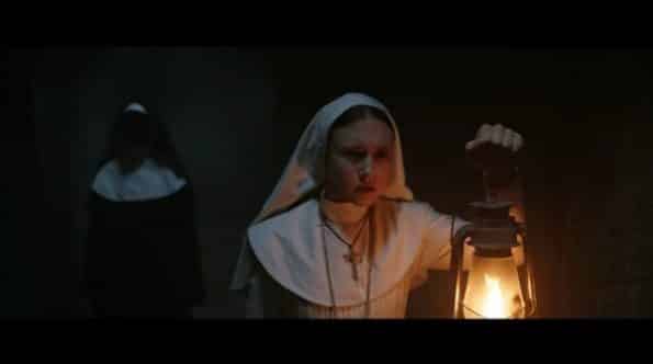 Sister Irene, towards the end of the movie, trying to find the ritual site to seal Valak.