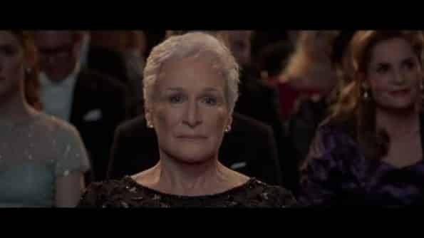 Glenn Close as Joan, watching Joseph win the Noble prize.