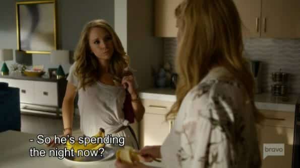 Veronica (Juno Temple) questioning why John is in their house so early in the morning.
