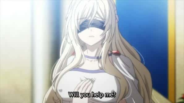 Sword Maiden asking for help from Goblin Slayer.