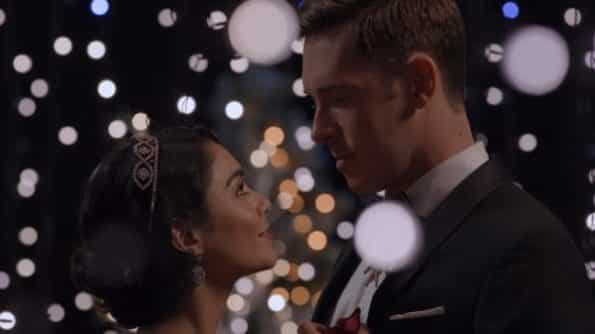 tacy (Vanessa Hudgens) and Edward (Sam Palladio) dancing together.