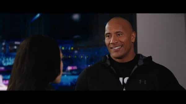 Dwayne The Rock Johnson talking to Soraya during Wrestlemania 30.