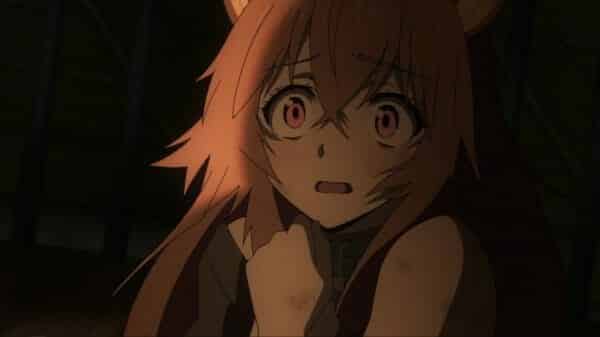 Raphtalia (Seto Asami) looking frightened.