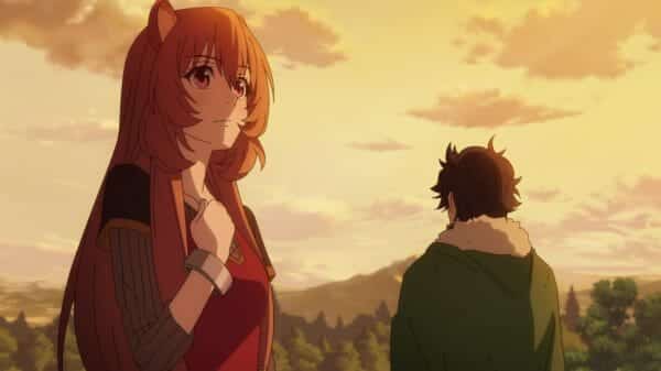 Raphtalia and Naofumi after surviving a demon wave.