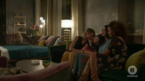 Stef and Lena cuddling with Mariana and Callie.