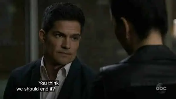 Dr. Melendez asking Dr. Lim if they should stop seeing each other?