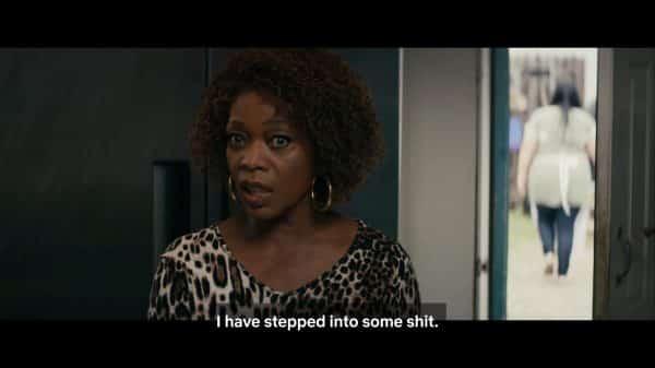 Juanita (Alfre Woodard) breaking the fourth wall.