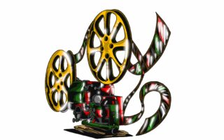 An old school film reel, used for the movies page, drawn by artist Dean Nelson.