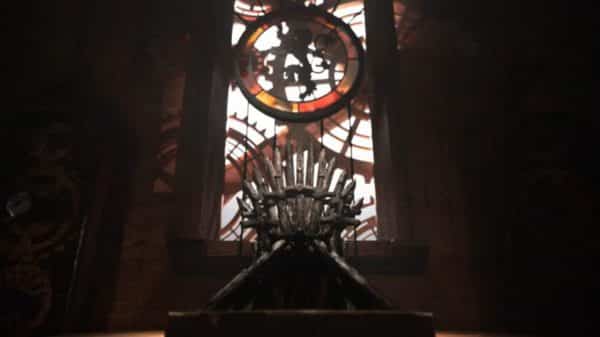 A part of the new intro featuring the Iron Throne.