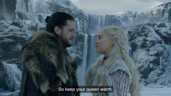 Daenerys flirting with Jon.