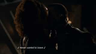 Missandei and Greyworm kissing.