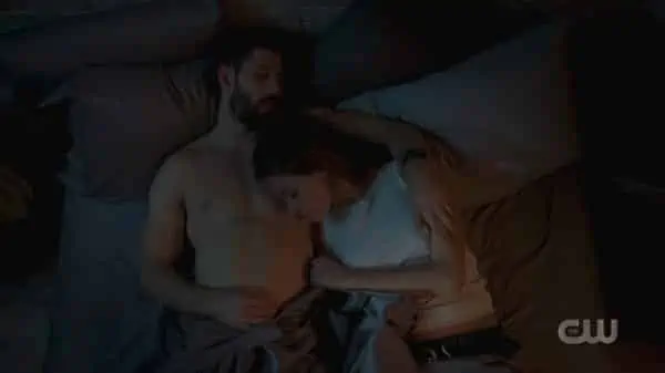 Murphy sleeping on Max's chest.