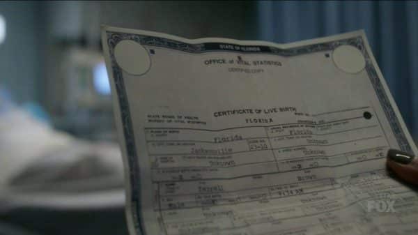 Terrell Brown's birth certificate.