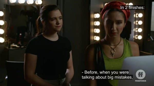 Jane and Adena talking about a mistake Adena made.