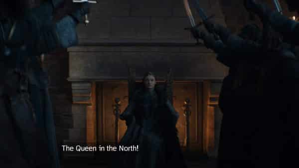 Sansa being crowned Queen of the North.