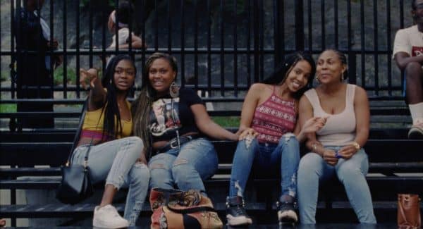 Shonte (Imani Lewis), Tenita (Alexis Marie Wint), Ayanna (Zora Howard) and Friend at a basketball game.