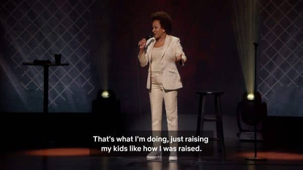 Sykes talking about raising her kids like she was.